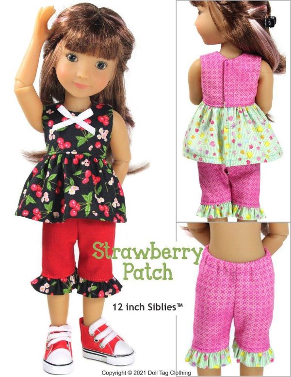 Strawberry Patch Pattern For 12  Siblies Dolls Online now - Image 2