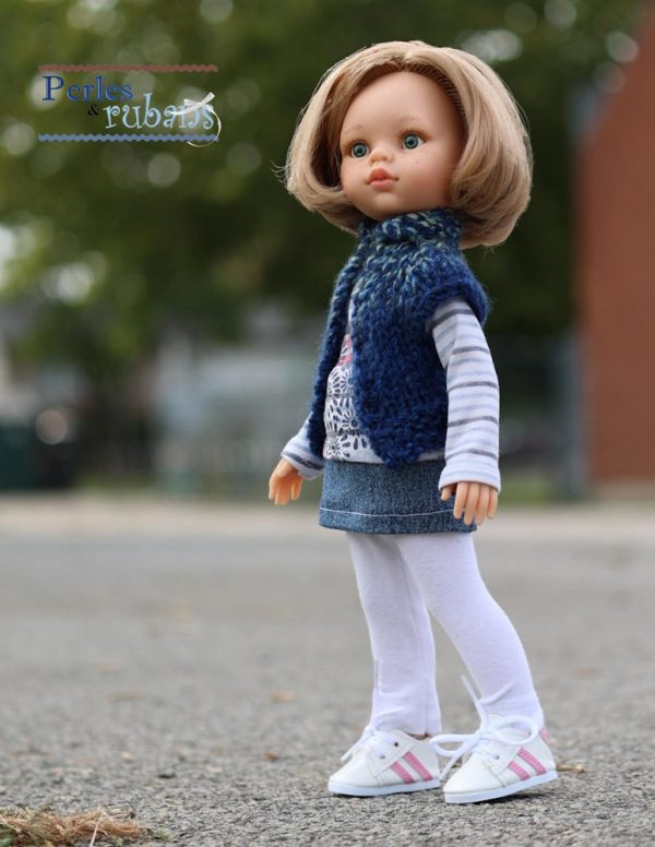 Vest for Chilly Days 13  Doll Clothes Knitting Pattern for Paola Reina Dolls Supply - Image 4