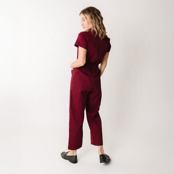 Hamptons Jumpsuit, Maroon Canvas Cheap - Image 4