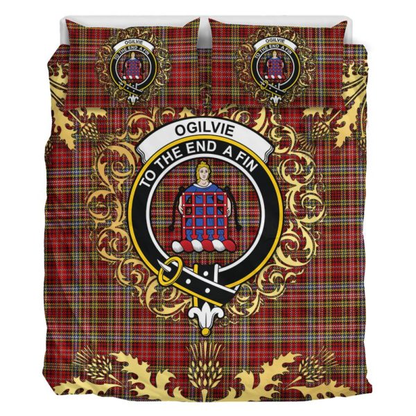 Ogilvie (Ogilvy) 06 Tartan Crest Bedding Set - Golden Thistle Style Online Sale - Image 2