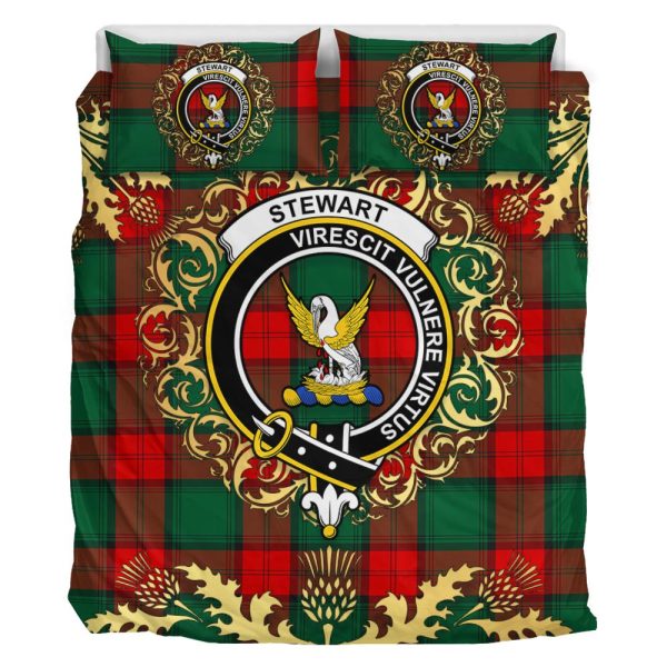 Stewart Atholl Modern Tartan Crest Bedding Set - Golden Thistle Style Discount - Image 2