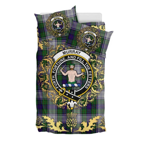 Murray of Atholl Dress Tartan Crest Bedding Set - Golden Thistle Style Online now