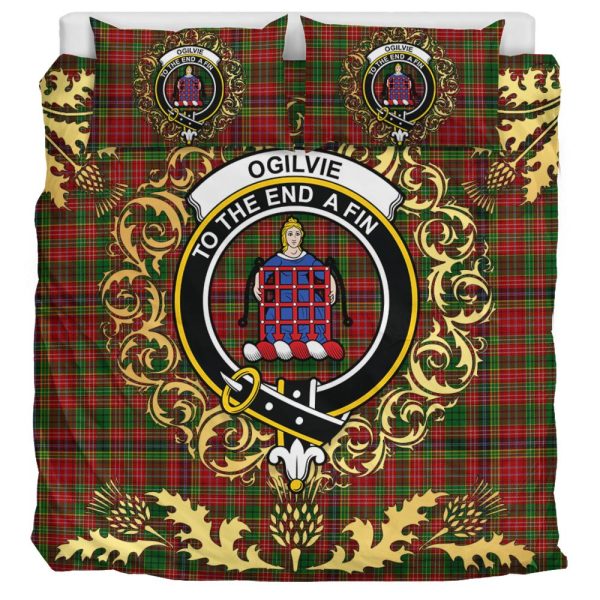Ogilvie (Ogilvy) 04 Tartan Crest Bedding Set - Golden Thistle Style Online Sale - Image 3