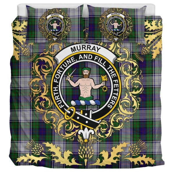 Murray of Atholl Dress Tartan Crest Bedding Set - Golden Thistle Style Online now - Image 3