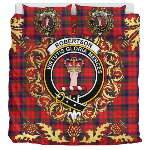 Robertson Modern Tartan Crest Bedding Set - Golden Thistle Style For Discount - Image 3