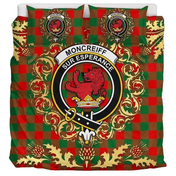 Moncrieff Tartan Crest Bedding Set - Golden Thistle Style For Sale - Image 3