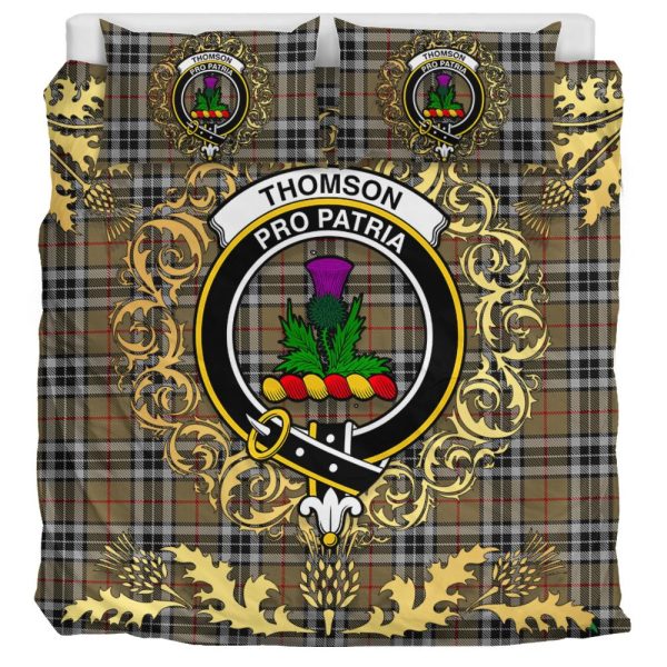 Thomson Camel Tartan Crest Bedding Set - Golden Thistle Style Online now - Image 3