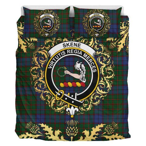 Skene 02 Tartan Crest Bedding Set - Golden Thistle Style on Sale - Image 2