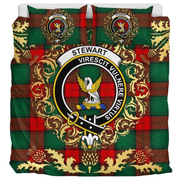 Stewart Atholl Modern Tartan Crest Bedding Set - Golden Thistle Style Discount - Image 3