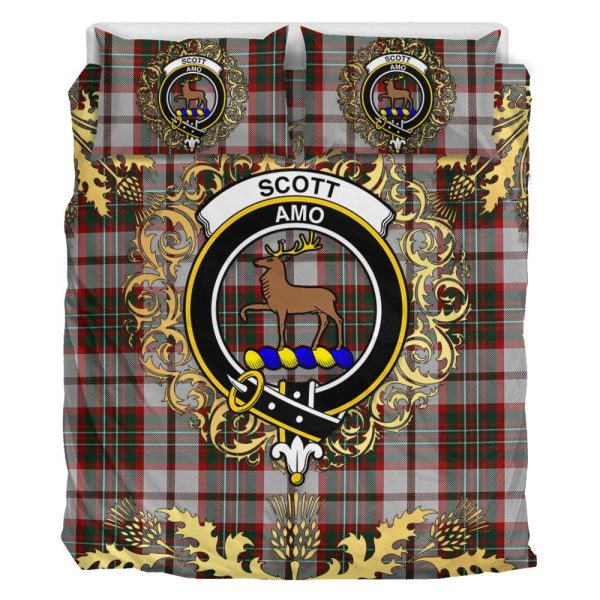 Scott Dress 01 Tartan Crest Bedding Set - Golden Thistle Style Online Hot Sale - Image 2