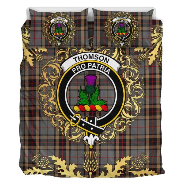 Thompson special grey Tartan Crest Bedding Set - Golden Thistle Style Cheap - Image 2