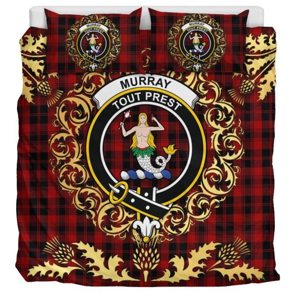 Murray of Ochtertyre Tartan Crest Bedding Set - Golden Thistle Style Hot on Sale - Image 3