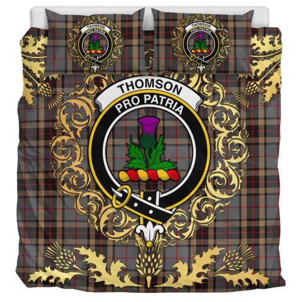Thompson special grey Tartan Crest Bedding Set - Golden Thistle Style Cheap - Image 3