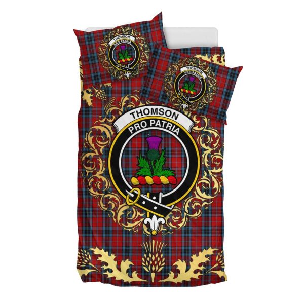Thompson 04 Tartan Crest Bedding Set - Golden Thistle Style Hot on Sale