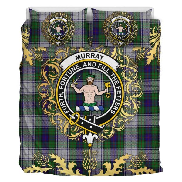 Murray of Atholl Dress Tartan Crest Bedding Set - Golden Thistle Style Online now - Image 2