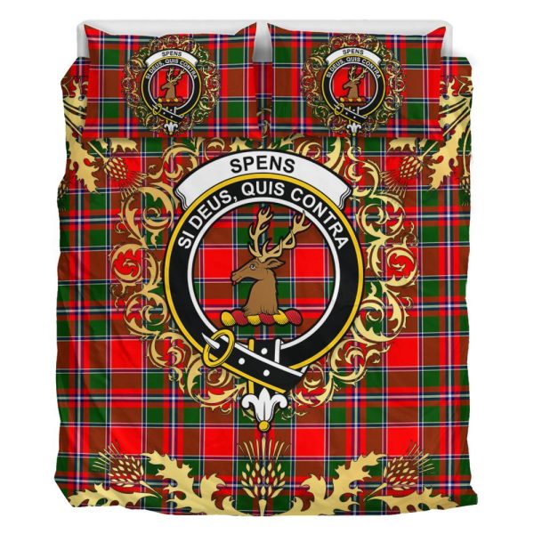 Spens Modern Tartan Crest Bedding Set - Golden Thistle Style Cheap - Image 2