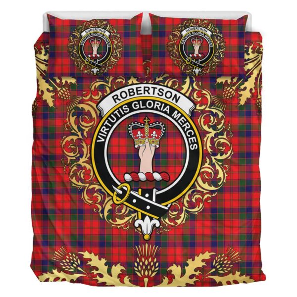 Robertson Modern Tartan Crest Bedding Set - Golden Thistle Style For Discount - Image 2