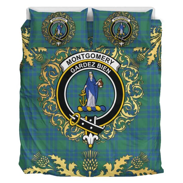 Montgomery Ancient Tartan Crest Bedding Set - Golden Thistle Style Supply - Image 2