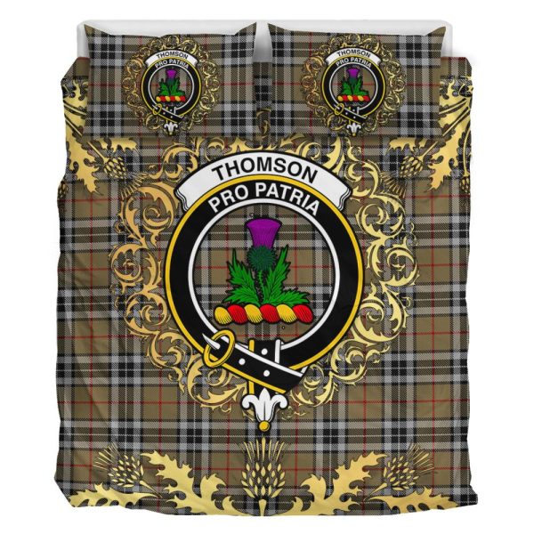 Thomson Camel Tartan Crest Bedding Set - Golden Thistle Style Online now - Image 2