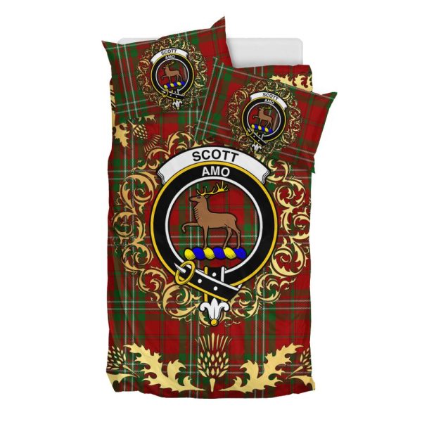Scott 01 Tartan Crest Bedding Set - Golden Thistle Style Online Hot Sale